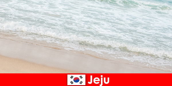 Jeju med sit fine sand og klart vand et ideelt sted for familieferie på stranden