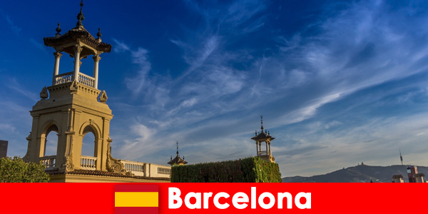बार्सिलोना स्पेन में पुरातात्विक स्थलों उत्साही इतिहास पर्यटकों का इंतजार
