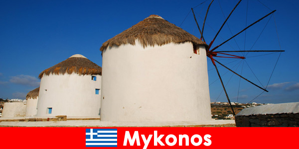 Mykonos Görögországban gyönyörű strandokkal és barátságos  