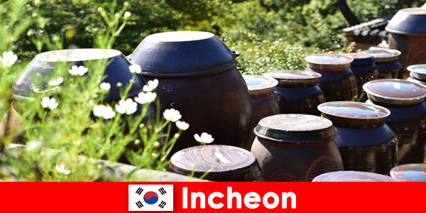 इंचियोन दक्षिण कोरिया में पहाड़ी झीलों और पौधों की एक किस्म